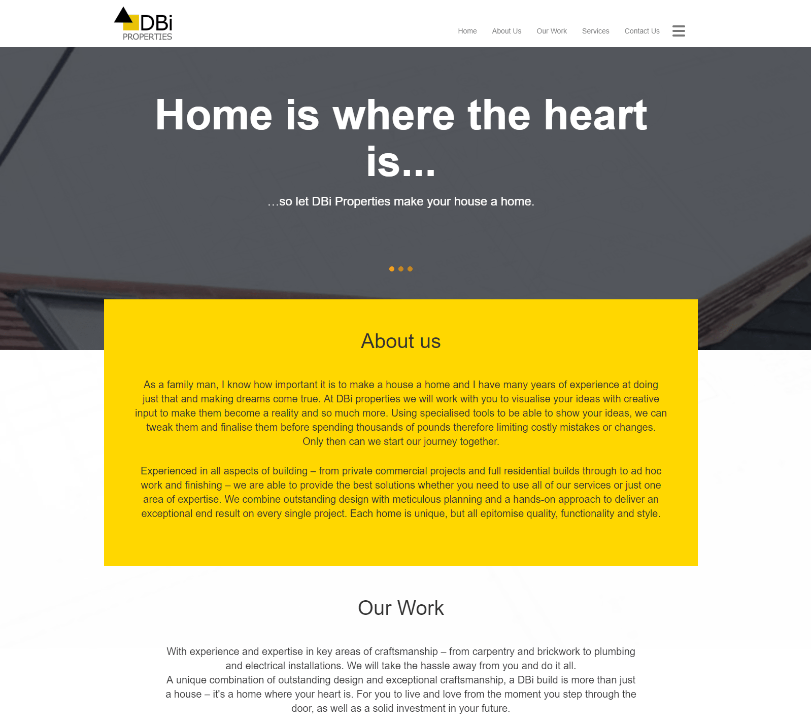 Website Design and Build For DBI Properties